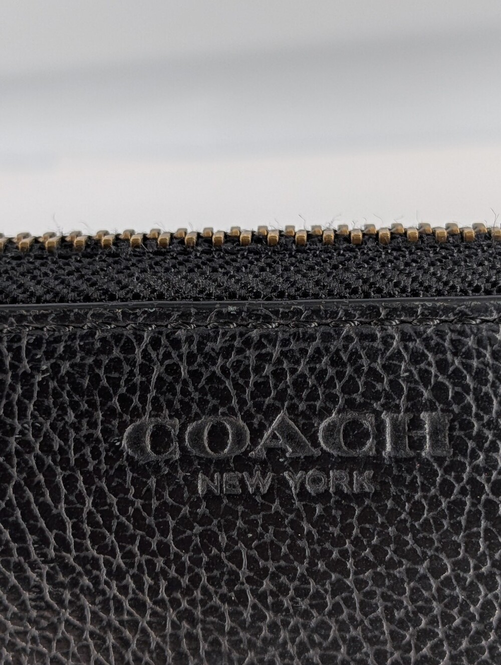 Coach Accordion Wallet Black Brown Pebble Leather Whipstitch Zip Around F58105 - Picture 8 of 16